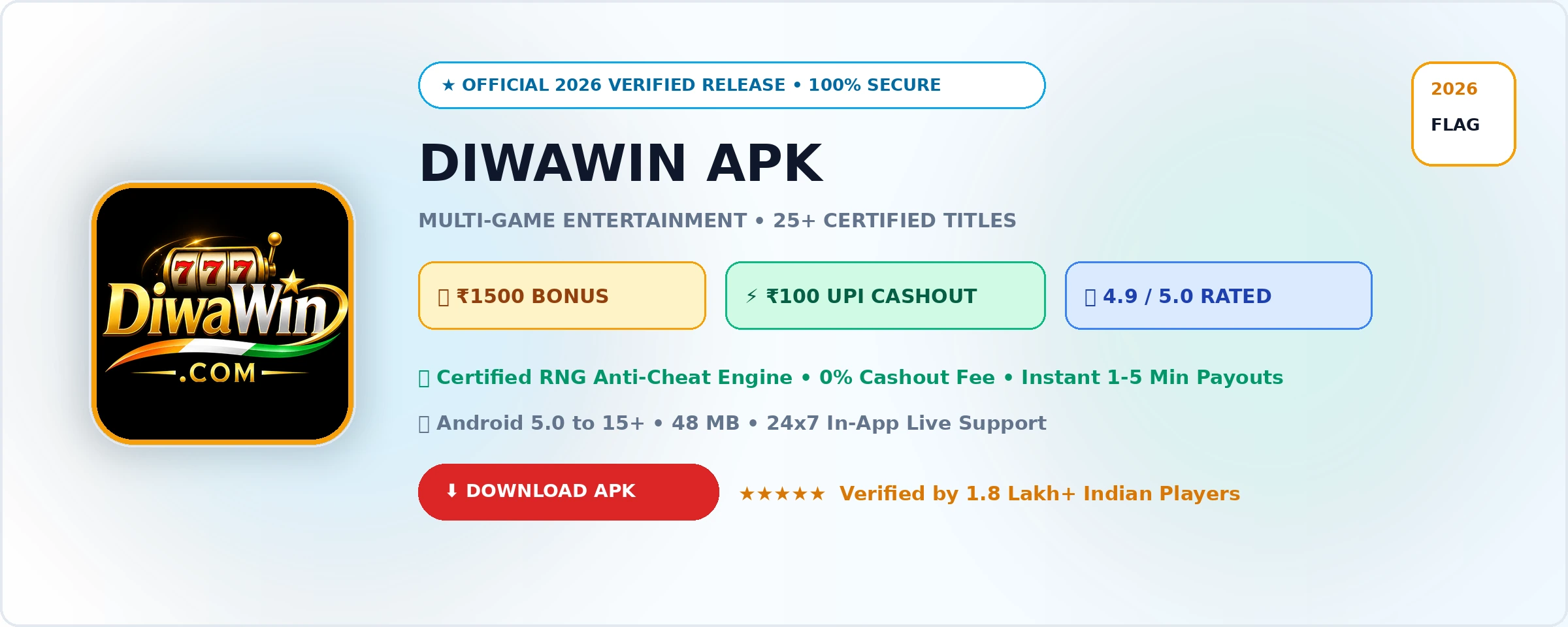 DiwaWin Official 2026 Game Banner