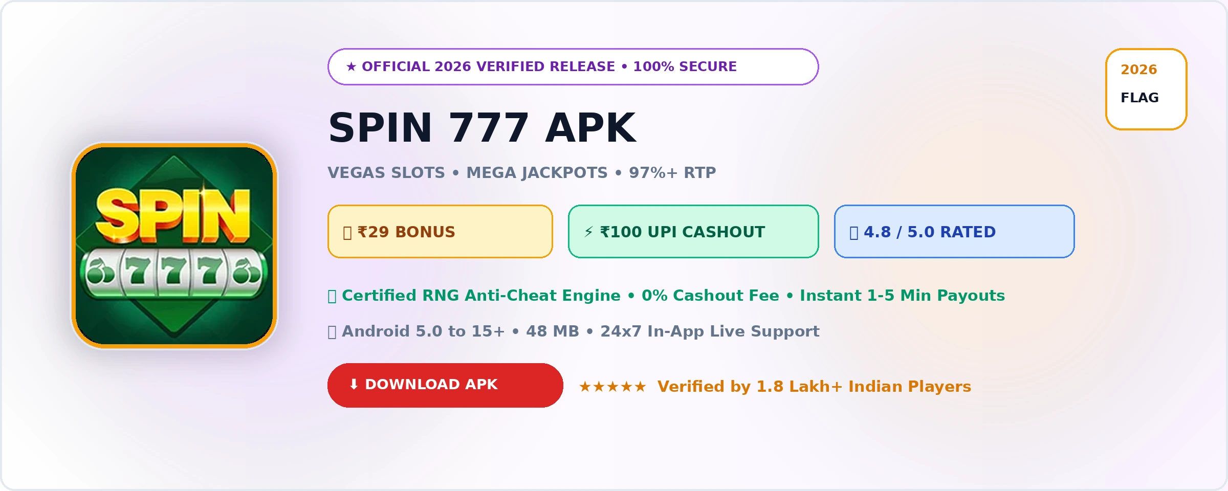 Spin 777 Official 2026 Game Banner