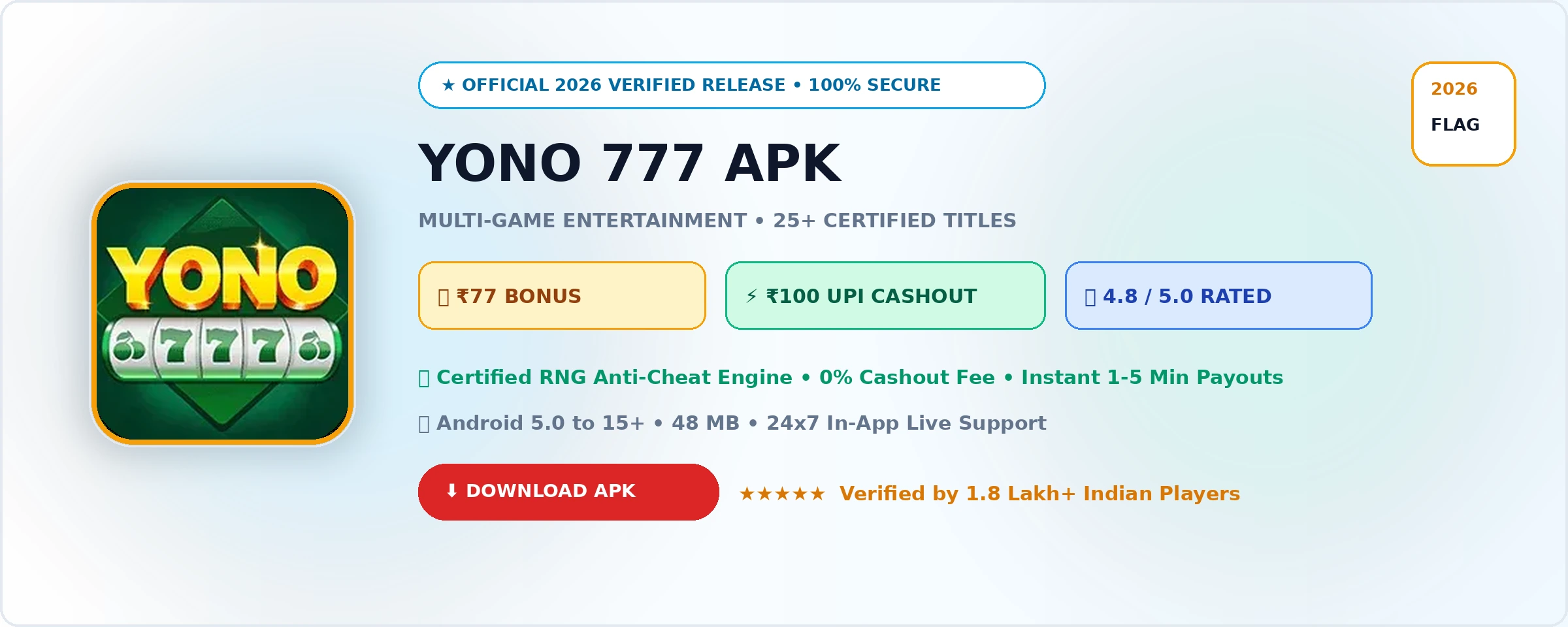 Yono 777 Official 2026 Game Banner