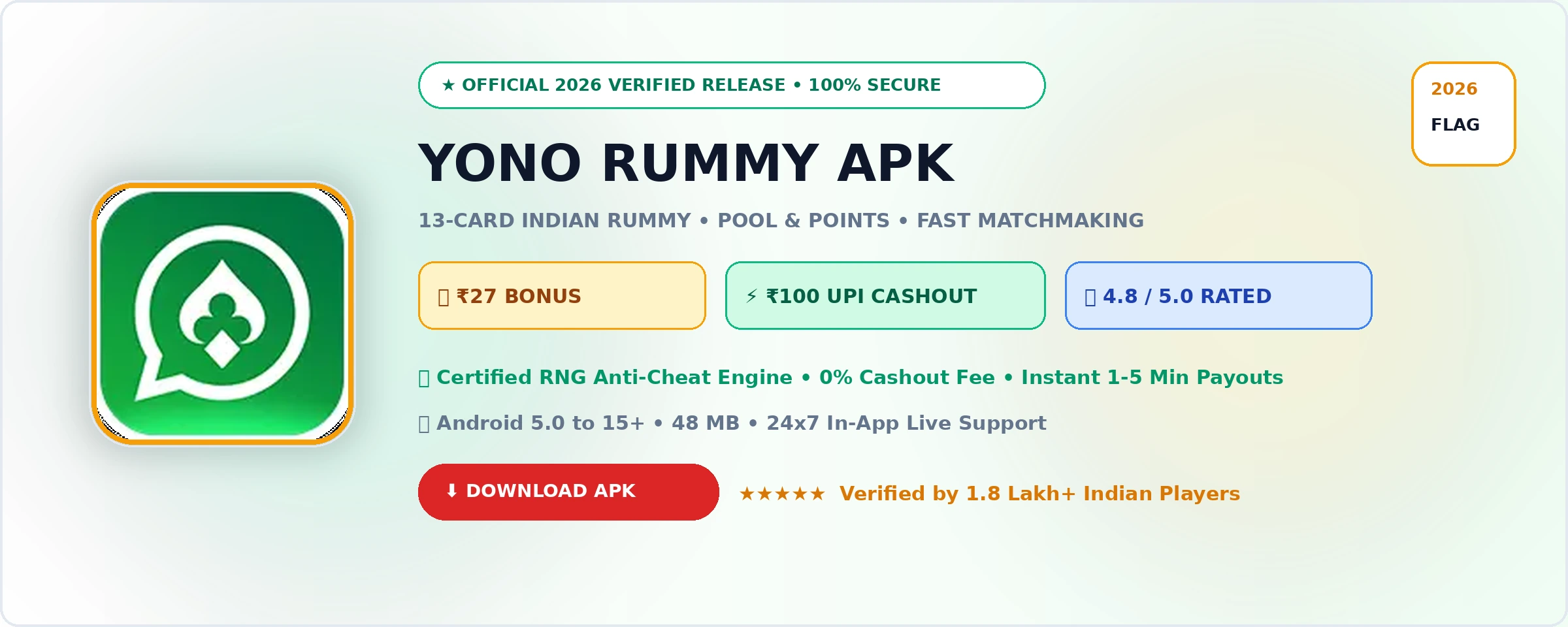 Yono Rummy Official 2026 Game Banner