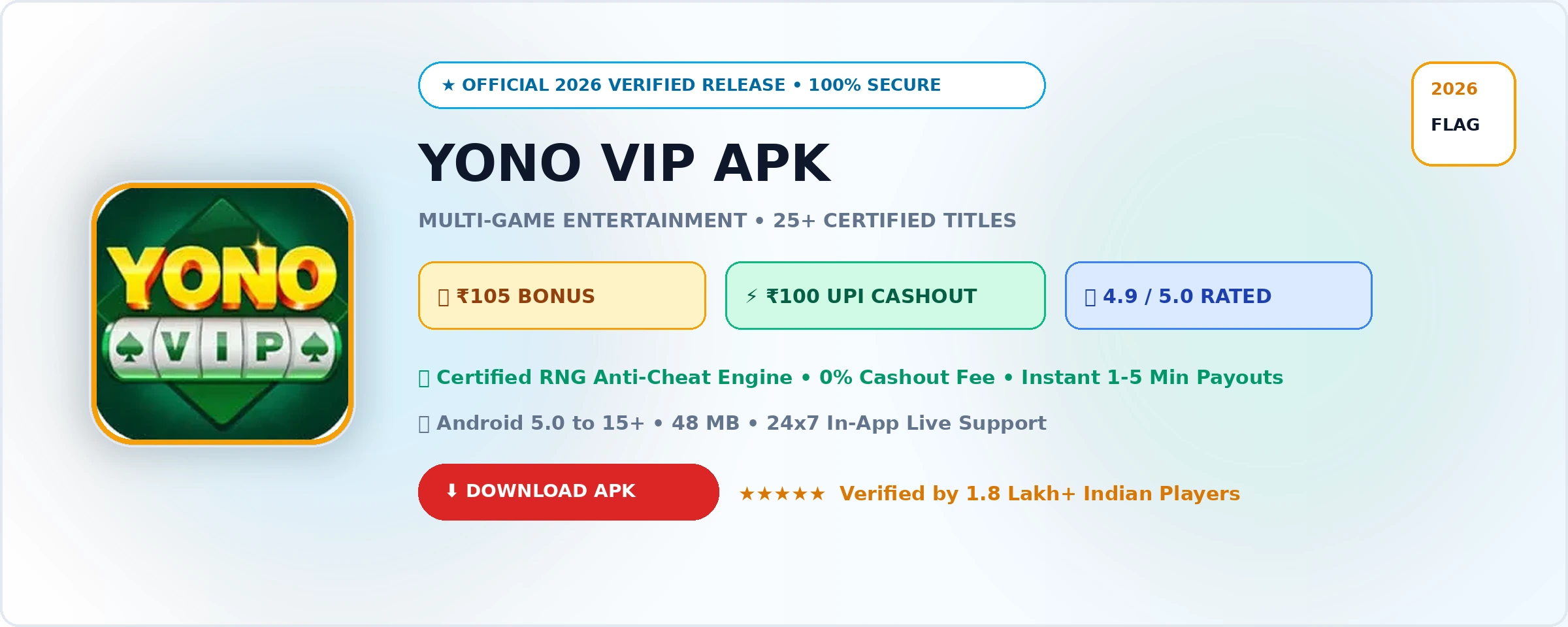 Yono VIP Official 2026 Game Banner